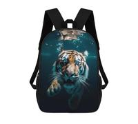 sinyumoney Mochila Para Niñas Diving Tiger in Blue Water Mochila Escolar Impresa En 3D Para Niños Mochila Informal De Día Mochila Ligera Para Estudiantes De Secundaria 17inch