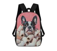 sinyumoney Mochila Para Niñas Dog in Toilet Paper Painting Dog Humor Poster Mochila Escolar Impresa En 3D Para Niños Mochila Informal De Día Mochila Ligera Para Estudiantes De Secundaria 17inch