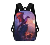 sinyumoney Mochila Para Niñas Dragon And Wolf Mochila Escolar Impresa En 3D Para Niños Mochila Informal De Día Mochila Ligera Para Estudiantes De Secundaria 17inch