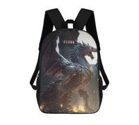 sinyumoney Mochila Para Niñas Dragon's Fiery Majesty -1 Mochila Escolar Impresa En 3D Para Niños Mochila Informal De Día Mochila Ligera Para Estudiantes De Secundaria 17inch