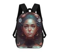 sinyumoney Mochila Para Niñas Enchanted Floral Crown Portrait Mochila Escolar Impresa En 3D Para Niños Mochila Informal De Día Mochila Ligera Para Estudiantes De Secundaria 17inch