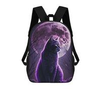 sinyumoney Mochila Para Niñas Enchanted Moonlit Cat Mochila Escolar Impresa En 3D Para Niños Mochila Informal De Día Mochila Ligera Para Estudiantes De Secundaria 17inch