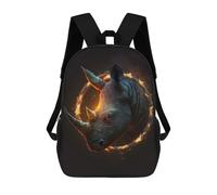 sinyumoney Mochila Para Niñas Flaming Rhino Artwork Mochila Escolar Impresa En 3D Para Niños Mochila Informal De Día Mochila Ligera Para Estudiantes De Secundaria 17inch