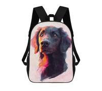 sinyumoney Mochila Para Niñas Flat-coated Retriever Watercolor Portrait Mochila Escolar Impresa En 3D Para Niños Mochila Informal De Día Mochila Ligera Para Estudiantes De Secundaria 17inch