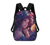 sinyumoney Mochila Para Niñas Floral Fantasy Portrait -10 Mochila Escolar Impresa En 3D Para Niños Mochila Informal De Día Mochila Ligera Para Estudiantes De Secundaria 17inch