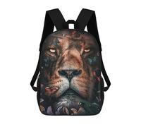 sinyumoney Mochila Para Niñas Floral Lion Mochila Escolar Impresa En 3D Para Niños Mochila Informal De Día Mochila Ligera Para Estudiantes De Secundaria 17inch