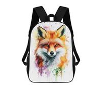 sinyumoney Mochila Para Niñas Fox Watercolor Portrait Mochila Escolar Impresa En 3D Para Niños Mochila Informal De Día Mochila Ligera Para Estudiantes De Secundaria 17inch