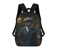 sinyumoney Mochila Para Niñas French Bulldog in Suit at The Pub Mochila Escolar Impresa En 3D Para Niños Mochila Informal De Día Mochila Ligera Para Estudiantes De Secundaria 17inch