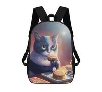 sinyumoney Mochila Para Niñas Funny Cat Eating Cookies Mochila Escolar Impresa En 3D Para Niños Mochila Informal De Día Mochila Ligera Para Estudiantes De Secundaria 17inch