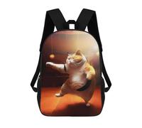 sinyumoney Mochila Para Niñas Funny Cat Training Karate Mochila Escolar Impresa En 3D Para Niños Mochila Informal De Día Mochila Ligera Para Estudiantes De Secundaria 17inch