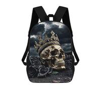 sinyumoney Mochila Para Niñas Golden Skull King Mochila Escolar Impresa En 3D Para Niños Mochila Informal De Día Mochila Ligera Para Estudiantes De Secundaria 17inch