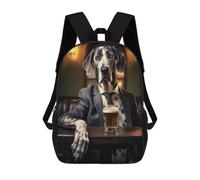 sinyumoney Mochila Para Niñas Great Dane in The Pub Mochila Escolar Impresa En 3D Para Niños Mochila Informal De Día Mochila Ligera Para Estudiantes De Secundaria 17inch