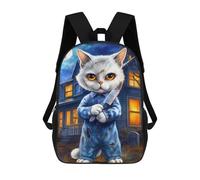 sinyumoney Mochila Para Niñas Halloween Cat Mochila Escolar Impresa En 3D Para Niños Mochila Informal De Día Mochila Ligera Para Estudiantes De Secundaria 17inch