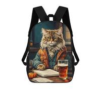 sinyumoney Mochila Para Niñas Intelectual Cute Cat Mochila Escolar Impresa En 3D Para Niños Mochila Informal De Día Mochila Ligera Para Estudiantes De Secundaria 17inch