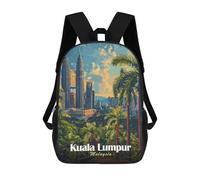 sinyumoney Mochila Para Niñas Kuala Lumpur, Malaysia Cityscape Art Mochila Escolar Impresa En 3D Para Niños Mochila Informal De Día Mochila Ligera Para Estudiantes De Secundaria 17inch