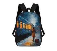 sinyumoney Mochila Para Niñas Last Train - A Pause Before The Goodbye Mochila Escolar Impresa En 3D Para Niños Mochila Informal De Día Mochila Ligera Para Estudiantes De Secundaria 17inch