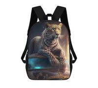 sinyumoney Mochila Para Niñas Leopard on Vintage Car Mochila Escolar Impresa En 3D Para Niños Mochila Informal De Día Mochila Ligera Para Estudiantes De Secundaria 17inch