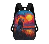 sinyumoney Mochila Para Niñas Lion Under The Sun Painting Mochila Escolar Impresa En 3D Para Niños Mochila Informal De Día Mochila Ligera Para Estudiantes De Secundaria 17inch