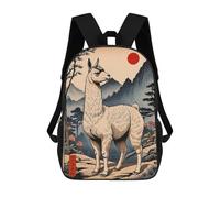 sinyumoney Mochila Para Niñas Llama Vintage Mochila Escolar Impresa En 3D Para Niños Mochila Informal De Día Mochila Ligera Para Estudiantes De Secundaria 17inch