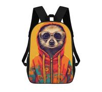 sinyumoney Mochila Para Niñas Meerkat Hoodie Mochila Escolar Impresa En 3D Para Niños Mochila Informal De Día Mochila Ligera Para Estudiantes De Secundaria 17inch