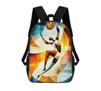 sinyumoney Mochila Para Niñas Modern Cubism Basketball Mochila Escolar Impresa En 3D Para Niños Mochila Informal De Día Mochila Ligera Para Estudiantes De Secundaria 17inch