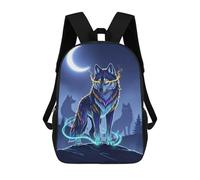 sinyumoney Mochila Para Niñas Mystical Wolf Pack Under Crescent Moon Mochila Escolar Impresa En 3D Para Niños Mochila Informal De Día Mochila Ligera Para Estudiantes De Secundaria 17inch