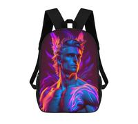 sinyumoney Mochila Para Niñas Neon Angel Statue Mochila Escolar Impresa En 3D Para Niños Mochila Informal De Día Mochila Ligera Para Estudiantes De Secundaria 17inch