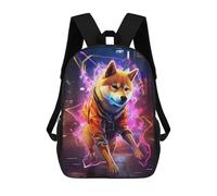 sinyumoney Mochila Para Niñas Neon Dog in Action Mochila Escolar Impresa En 3D Para Niños Mochila Informal De Día Mochila Ligera Para Estudiantes De Secundaria 17inch