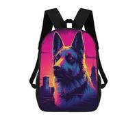 sinyumoney Mochila Para Niñas Neon Wolf Cityscape Mochila Escolar Impresa En 3D Para Niños Mochila Informal De Día Mochila Ligera Para Estudiantes De Secundaria 17inch