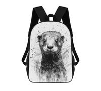 sinyumoney Mochila Para Niñas Otter Beauty Black Ink Mochila Escolar Impresa En 3D Para Niños Mochila Informal De Día Mochila Ligera Para Estudiantes De Secundaria 17inch