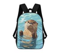 sinyumoney Mochila Para Niñas Otter in Water Illustration Mochila Escolar Impresa En 3D Para Niños Mochila Informal De Día Mochila Ligera Para Estudiantes De Secundaria 17inch