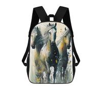 sinyumoney Mochila Para Niñas Painted Horses in Bloom Mochila Escolar Impresa En 3D Para Niños Mochila Informal De Día Mochila Ligera Para Estudiantes De Secundaria 17inch