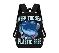 sinyumoney Mochila Para Niñas Plastic Free Sea Earth Mochila Escolar Impresa En 3D Para Niños Mochila Informal De Día Mochila Ligera Para Estudiantes De Secundaria 17inch