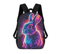 sinyumoney Mochila Para Niñas Rabbit Neon Animal Mochila Escolar Impresa En 3D Para Niños Mochila Informal De Día Mochila Ligera Para Estudiantes De Secundaria 17inch