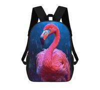 sinyumoney Mochila Para Niñas Rainbow Flamingo in The Rain Mochila Escolar Impresa En 3D Para Niños Mochila Informal De Día Mochila Ligera Para Estudiantes De Secundaria 17inch