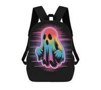 sinyumoney Mochila Para Niñas Rainbow Ghost with Neon Aura Mochila Escolar Impresa En 3D Para Niños Mochila Informal De Día Mochila Ligera Para Estudiantes De Secundaria 17inch