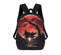 sinyumoney Mochila Para Niñas Red Moon Japan Mochila Escolar Impresa En 3D Para Niños Mochila Informal De Día Mochila Ligera Para Estudiantes De Secundaria 17inch