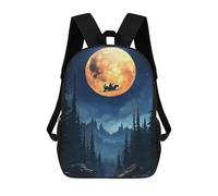 sinyumoney Mochila Para Niñas Santas Night Flight Christmas Mochila Escolar Impresa En 3D Para Niños Mochila Informal De Día Mochila Ligera Para Estudiantes De Secundaria 17inch