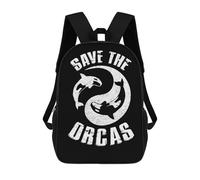 sinyumoney Mochila Para Niñas Save The Orcas Orca Killer Mochila Escolar Impresa En 3D Para Niños Mochila Informal De Día Mochila Ligera Para Estudiantes De Secundaria 17inch