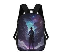 sinyumoney Mochila Para Niñas Silhouette of A Cosmic God Mochila Escolar Impresa En 3D Para Niños Mochila Informal De Día Mochila Ligera Para Estudiantes De Secundaria 17inch