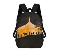 sinyumoney Mochila Para Niñas Silhouette of Fellowship Journey to Tower Mochila Escolar Impresa En 3D Para Niños Mochila Informal De Día Mochila Ligera Para Estudiantes De Secundaria 17inch