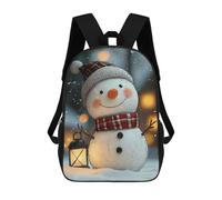 sinyumoney Mochila Para Niñas Smiling Snowman in Winter Mochila Escolar Impresa En 3D Para Niños Mochila Informal De Día Mochila Ligera Para Estudiantes De Secundaria 17inch