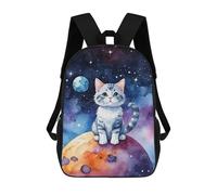sinyumoney Mochila Para Niñas Space Cat Watercolor Mochila Escolar Impresa En 3D Para Niños Mochila Informal De Día Mochila Ligera Para Estudiantes De Secundaria 17inch