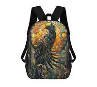 sinyumoney Mochila Para Niñas Stained Glass Phoenix Mochila Escolar Impresa En 3D Para Niños Mochila Informal De Día Mochila Ligera Para Estudiantes De Secundaria 17inch