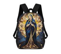 sinyumoney Mochila Para Niñas Stained Glass Virgin Mary Mochila Escolar Impresa En 3D Para Niños Mochila Informal De Día Mochila Ligera Para Estudiantes De Secundaria 17inch