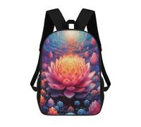 sinyumoney Mochila Para Niñas Surreal Lotus Flower Mochila Escolar Impresa En 3D Para Niños Mochila Informal De Día Mochila Ligera Para Estudiantes De Secundaria 17inch