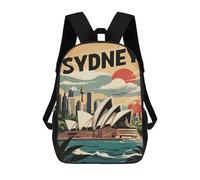 sinyumoney Mochila Para Niñas Sydney Vintage Travel Mochila Escolar Impresa En 3D Para Niños Mochila Informal De Día Mochila Ligera Para Estudiantes De Secundaria 17inch