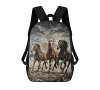 sinyumoney Mochila Para Niñas Three Horses Running Painting Mochila Escolar Impresa En 3D Para Niños Mochila Informal De Día Mochila Ligera Para Estudiantes De Secundaria 17inch