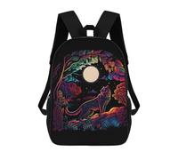 sinyumoney Mochila Para Niñas Tiger Neon Mochila Escolar Impresa En 3D Para Niños Mochila Informal De Día Mochila Ligera Para Estudiantes De Secundaria 17inch