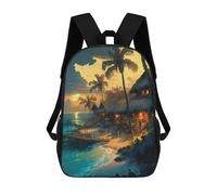 sinyumoney Mochila Para Niñas Tropical Sunset Beach Scene Mochila Escolar Impresa En 3D Para Niños Mochila Informal De Día Mochila Ligera Para Estudiantes De Secundaria 17inch